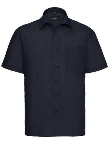 R-R-935M-0-Mens Short Sleeve Poly-Cotton Easy Care Poplin Shirt